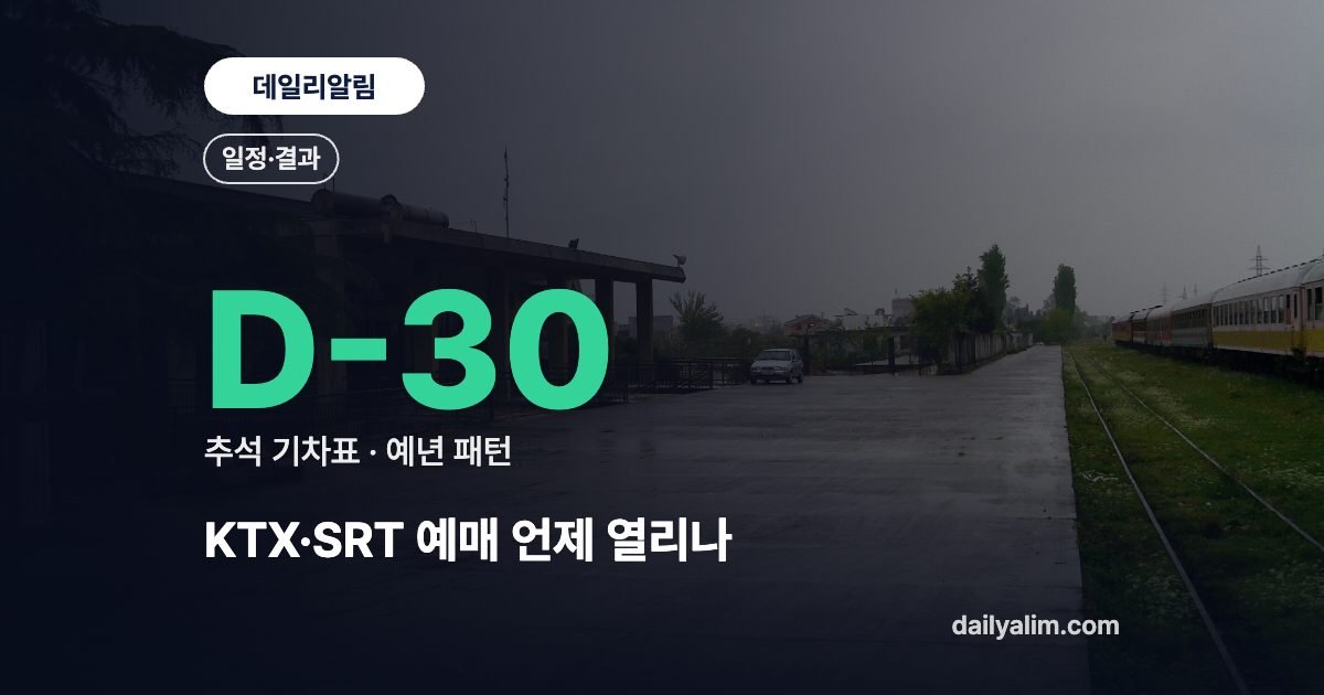 KTX·SRT 예매 언제 열리나