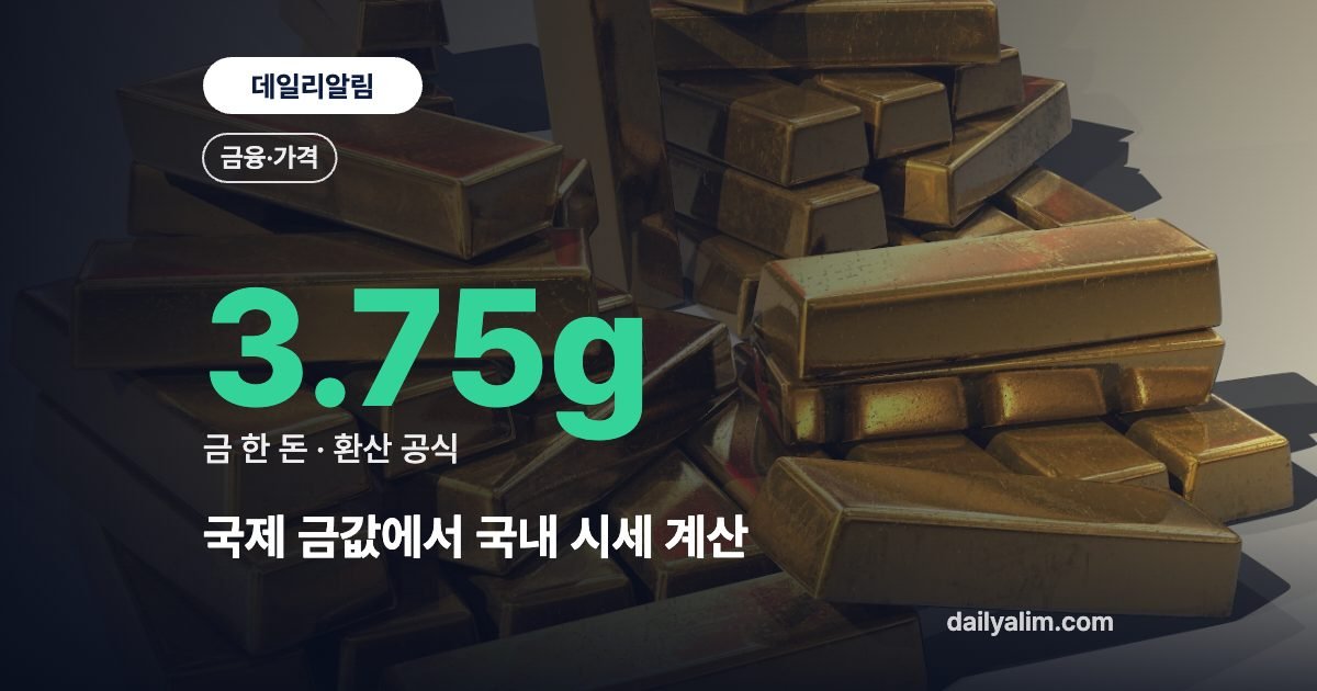 국제 금값에서 국내 시세 계산